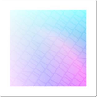 Geometric soft pastel pink purple and blue pattern Posters and Art